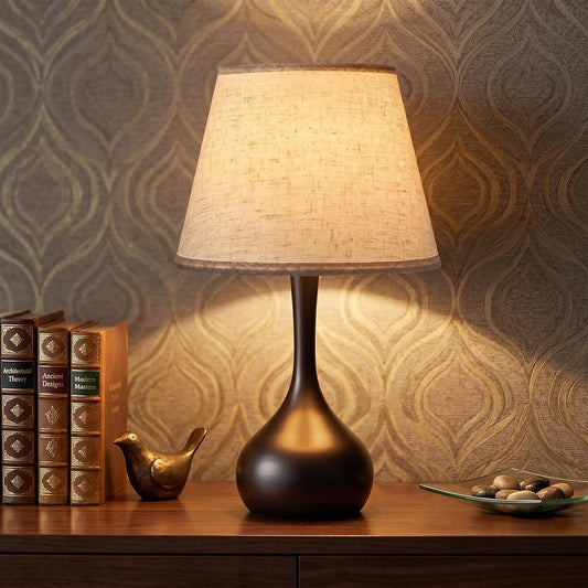 Genewatt Touch Bedside Table Lamp – 3-Way Dimmable with Fabric Shade